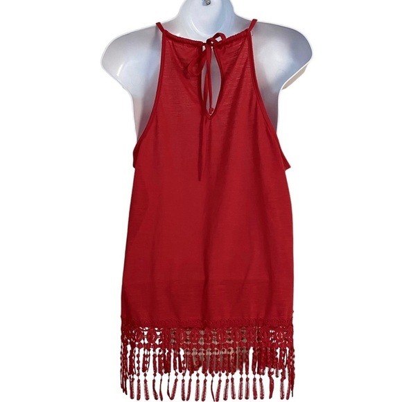 Patriotic Red Halter Top Tassel Shirt Junior XL (15-17) Summer Casual - Picture 4 of 13